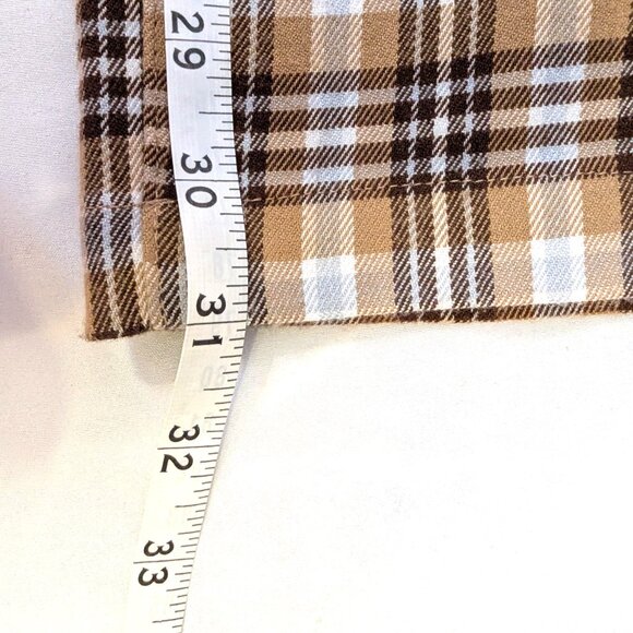 Hollister	| High Rise Baggy Fit Brown Tan Plaid Trouser Pants | Size 26 - Picture 11 of 11
